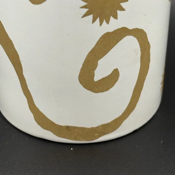 Vintage Oscar de la Renta Ceramic Mug Gold Swirl Sunburst Coffee Cup 12oz EUC - Picture 6 of 11